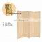 6 foot Tall Beige Freestanding wood Bamboo 4 Panel Double Hinged Room Divider Screen
