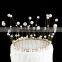 New Fashion Fairy Style Crown Seaweed Shape Tiaras Pearl Decor for Wedding Party Baking Cake Topper Crown