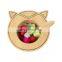 Bamboo baby bowl kids feeding bowls plate with silicone spoon and base