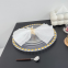 Gold Edge Beaded Acrylic Plate Charger Clear Round Table Dishes For Wedding