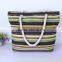 Stripe handbag full color canvas women bag white geometric patterns atmospheric canvas handbags on sale