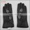 Mens leather and gingham checks fabric gloves touch screen lining polyester