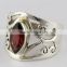 Delicate Red Garnet 925 Sterling Silver Ring, Silver Jewellery India, Gemstone Silver Jewellery