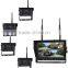 100% Manufacturer 2.4G Digital Wireless Front Side Rear View Cameras System with 9'' Quad Monitor