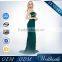 Long Train Open Leg Exquisite Design Dark Green Evening Dresses