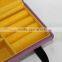 Hanging Purple Leather Cosmetic Bag With Yellow Flock Inner