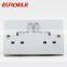 British standard white PC panel 2*13A touch wall switch