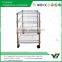 2015 hot sell NSF 50KGS light duty 3 layer chrome corner metal wire shelf rack with 4 wheels (YB-WS016)