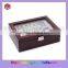 locked cufflink wood collection box with clear window for cufflinks