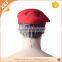 Red Africa wool embroidery military beret