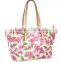 PVC coated cotton flower printing tote bag