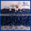 CL010N elegant polyester fancy wedding frilly navy blue curly willow table cloth