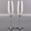 Clear Lead Free Crystal Unique Cheap Color Champagne Flutes With Metal Stand
