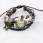 hand weave leather strap rope vintage style quartz watch for women star pendant