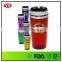 16oz insulated plastic and stainless steel eco friendly cup