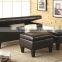 Leather Storage Ottoman with Two Square Ottomans