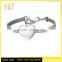 Fashion men gold silver stainless steel charm bracelets custom engraved logo bangles magnetic bracelets