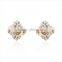 High quality rose gold plated stud earring pure white cubic zircon bridal jewelry