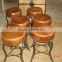 Industrial Leather Stool hme and bar,antique metal industrial bar stools, Factory bar stool with leather seat