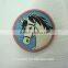 Round high density woven label with serging border for kids garment