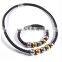 Europe Stainless Steel Two Tone Charm Cuff Bracelet Jewelry Sets Brown Leather Braided Necklace