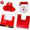 3 pcs Fancy Santa Christmas toilet seat cover and rug bathroom set