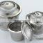 stainless steel loose leaf tea strainers with drip trays and spoon carving logo