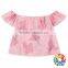 Fashion Frock Design Boutique Summer Top Clothes Ruffle Sleeve Flower Printing Used Clothes