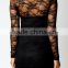 New Fashion Black Sexy Women's Ladies Floral Lace Dress Long Sleeve Bodycon Evening Dress