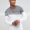 Custom Long Sleeve Button Placket White Contrast Design Men's 100% Cotton Lightweight Knit Slim Fit Casual Polo T-Shirt