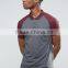 Custom Contrast Raglan Short Sleeve Button Placket Dark Grey men's 50% Cotton 50% Polyester 200gsm Fashion Slim Fit Polo T-Shirt