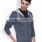 Blue Denim Hooded Mens Sweatshirt Customizable Attached Hood With Drawstrings Hoody Long Sleeves Slant Pockets Sweaters Custom