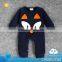 WR016B fashion clothing set 2017 organic cotton spring baby boutique animal romper