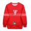 Fashion style red printed christmas sweatshirt wholesale