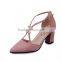 F20010H Pointed suede shoes women new design women dress shoes high heel hollow ouot shoes