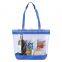 Clear Tote Bag - NFL security approved, made of clear vinyl with 600 Denier polyester base and handles and comes with your logo.