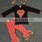 2016 new Valentine outfit baby girl clothes 2-7t fashion V-day red white dot pants with matching accessories