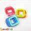 Mix Color Silicone Teether Shape Baby Teething Toy Square Baby Teether