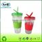 16oz Double Wall Plastic tumbler Drink Cup with slide-open straw lid and silicoen ring