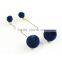 Double Ball Long Drop Dangle Ball Earrings 2017