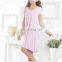 Lace trim square neck short sleeves bamboo sleep gown solid colors