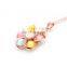 New Hot Sale Beautiful Colorful Fenghua Shape Opal Rose Gold Pendant Necklace For Grils