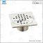 Tile Insert Square Floor Waste Grates Garage Floor Drain for kitchen balcony 90x90mm Brass floor drainer