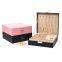 Square large capacity fresh and simple PU flannel jewelry box double-layer portable high-end princess jewelry storage box