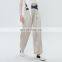 TWOTWINSTYLE Ruffle  Elastic High Waist Ankle Length Wide Leg Trousers For Women
