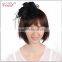 wedding bridal black feather headdress flowers headband