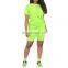 custom logo Hot Selling New  Casual Sport Two Piece Set Women Clothing Wholesale 2 Piece Set Women Biker Shorts Set
