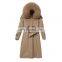 Women's Large Fur Collar Cotton-padded Jacket Women's Long Section Winter New Style Fashionable Over-the-knee One-coat Parkas