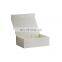 Custom luxury white magnet flap paper box flip top gift boxes with black ribbon closure paperboard folding packing box for gift