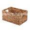 Natural Water Hyacinth Storage Bins Rectangular Basket